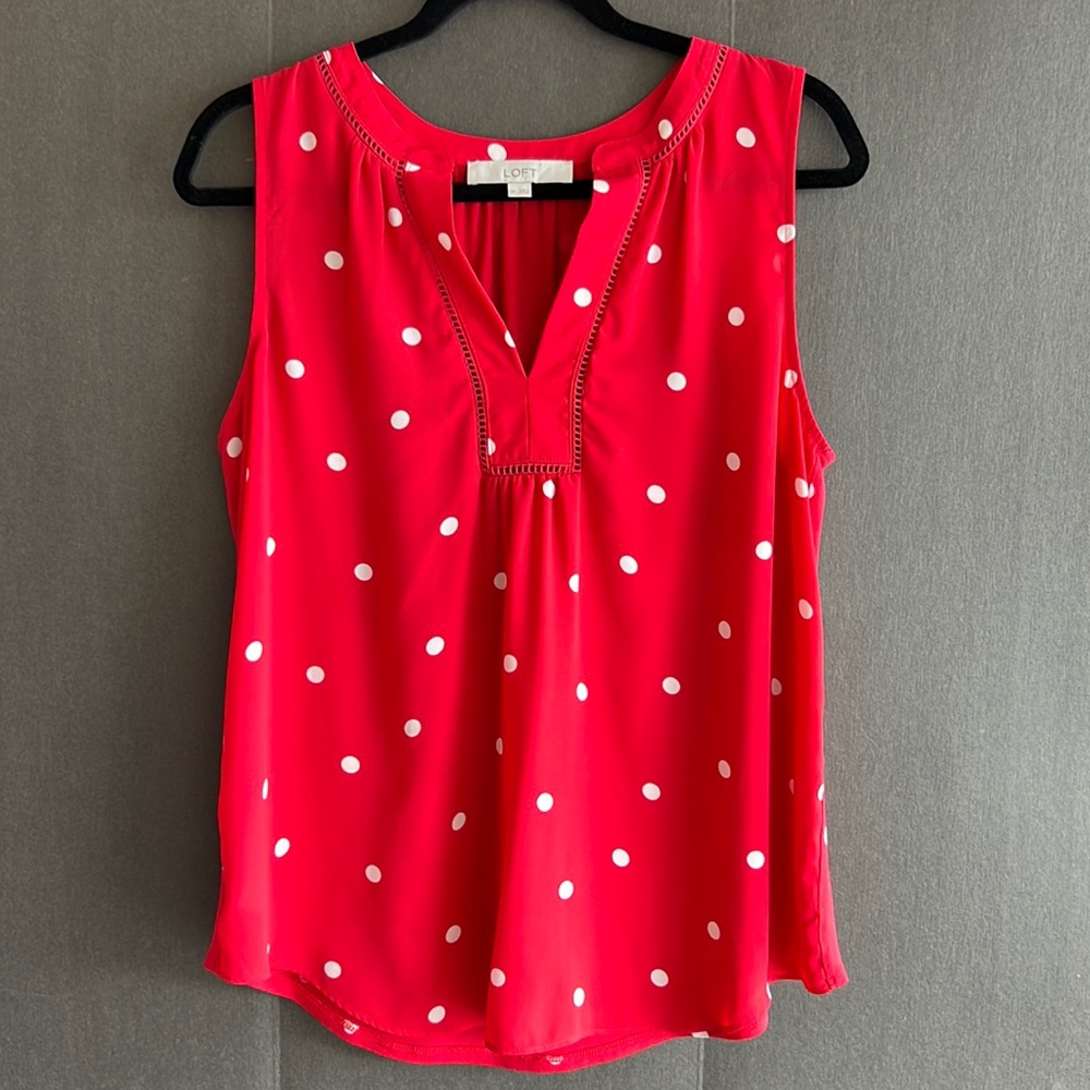 Red w/White Polka Dot Blouse